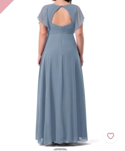 Vestido de Gasa Azazie Rylee Gris Acero Talla A28 Nuevo con Etiquetas - Imagen 2 de 12