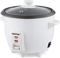 Geepas 0.6L Electric Rice Cooker with Keep Warm, Non-Stick Pot & 2 Year Warranty