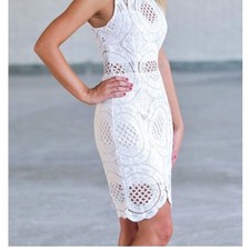 Windsor White Lace Midi Dress