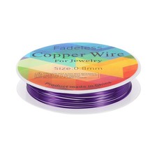Jewelry Wire 8ft 20 Gauge Brass Craft Jewelry Wrapping Wire, Purple