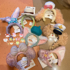 Genuine HK Disney Duffy and Friends Mini Headband Plush Keychain Gift New