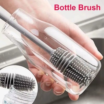 Silicone Bottle Brush Cleaner Long Handle Milk Cup Glass Cleaning Kitchen Tool