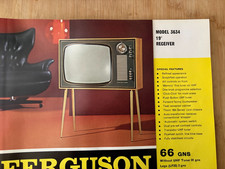 FERGUSON MODEL 3634 19" TELEVISION RENTAL RECEIVER DATA SHEET VINTAGE