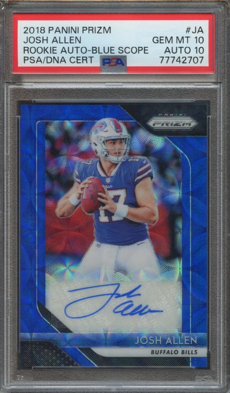 Josh Allen Panini Prizm Rookie Autographs #JA Blue Scope