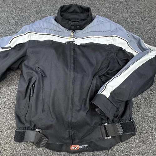 Arlen Ness Berik Design Motorcycle Jacket Mens Large Black Gray Padded Armor - product listing photo