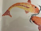 VTG Norman Hendry studio Santa Barbara ceramic platter 2  Koi  15.5" Long — photo 2