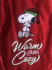 Peanut  s SNOOPY/WOODSTOCK  WARM  COZY  DOG T-SHIRT Sz.LG.-17  X 19  NEW FREE SH