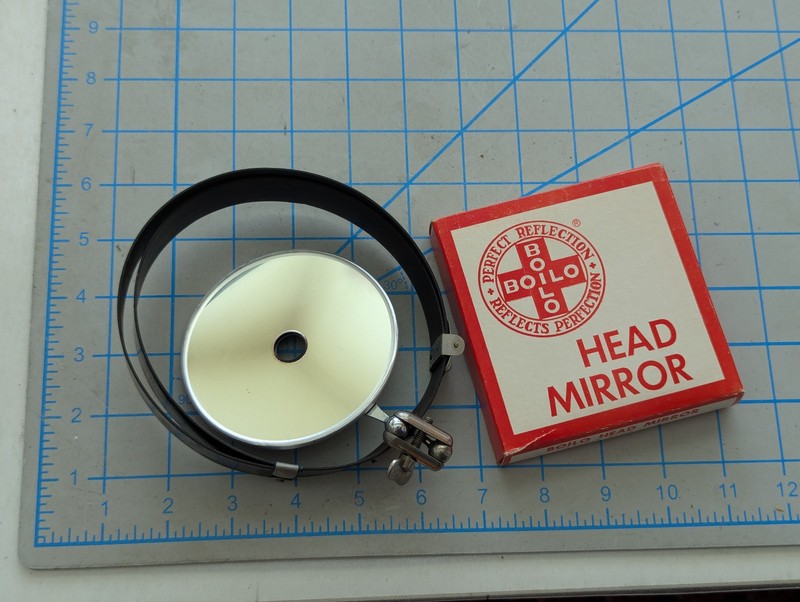 Vintage Boilo Doctor’s Head Mirror Reflector w/ Headband Medical & mirror in box