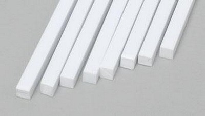 Evergreen Scale Models 175 .100'' x .100'' x 14'' Polystyrene Strips (Pack of 8)