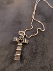 18 Inch Long Sterling Silver Cross Necklace — photo 2