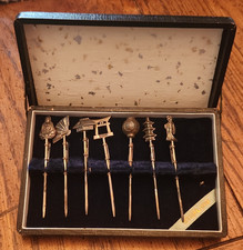 Japanese Sterling Silver Cocktail Picks Boxed...