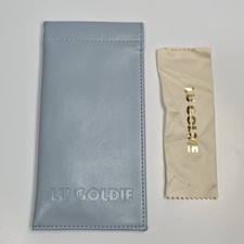 Lu Goldie Pouch Case for Sunglasses w/Cleaning Cloth Blue 3.5"x7"