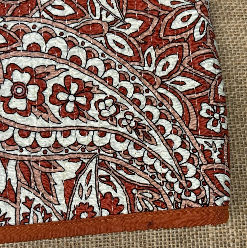 Chaleco con botones naranja óxido crema cachemira 2X 3X arte popular boho núcleo de cabaña Foto 4 de 4