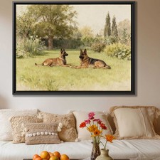 Watercolor Painting Dog Artwork Belgian Malinois Canvas Print Wall Art Decor