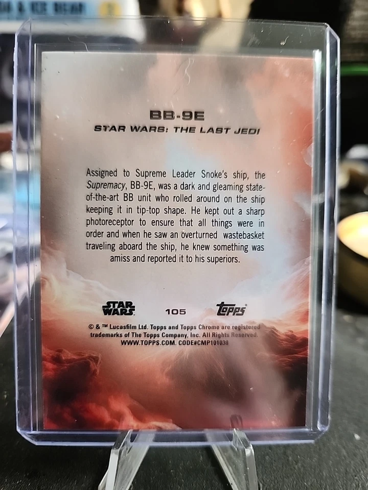 2025 Topps Chrome Star Wars BB-9E #105 B&W ESTUCHE BRILLANTE HIT SP Foto 2 de 2