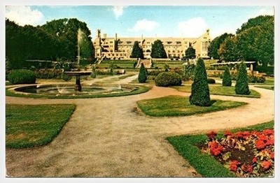 Elizabethtown PA Masonic Homes Gardens Lodge Scenic Card 1986 Fountain View