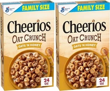 (Free Duty Tax) Cheerios Oat Crunch Oats & Honey Oat Breakfast Cereal, Famil