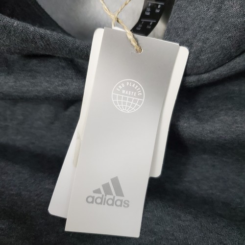 Adidas Hoodie Girls L Gray Sweatshirt Pullover Logo 3 Stripes HA7003 New - Picture 10 of 10