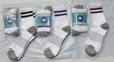 Bombas Honeycomb Women's 6  Pairs  stripes Calf Sock Size M 8-10.5 - 3 Color