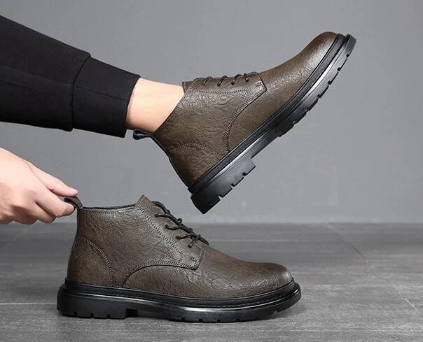 New Men's Round Toe Lace up Ankle Boots Leather Snow Retro Winter Shoes
Opens in a new window or tab