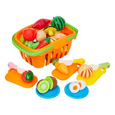 Pretend Play Kitchen Food Groceries Basket Shopping Produce Set