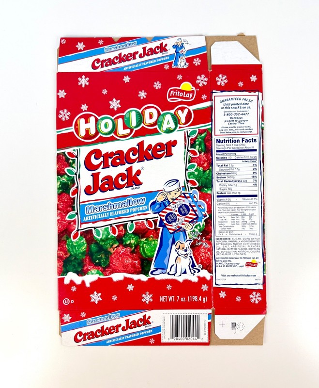 Vintage 2001 Frito Lay Holiday Cracker Jack Marshmallow Popcorn Snack Food Box
