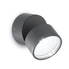 New! Ideal Lux Omega Round Single Spotlight Anthracite IP54 4000K-Fast Post