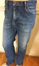 Wrangler Men Blue Denim Jean 34x32 47MWZ Regular 47MWZPW -No Pocket Patch Faded