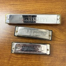 Vintage HOHNER Bluesband, GLH, Mississippi HARMONICA Lot Of 3 Used