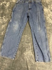 Dickies Mens Blue Denim Carpenter Jeans Relaxed Fit 36x32