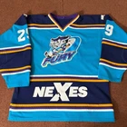 Muskegon Fury Vintage Game Worn Hockey Jersey UHL Teal Navy Purple AK Men 2XL