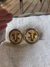 Bridle Rosette's Buffalo Bill Cody Wild West Show 2 in brass and glass