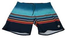 Retro Ron Jon Surf Shop Swim Trunks Mens 44 California Sunset Ombr EUC