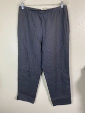 Eileen Fisher Womens Gray Linen Pants Size Medium Minimalist lagenlook Relaxed