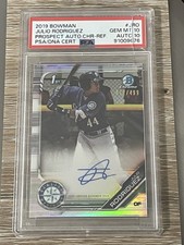 2019 Bowman - 1st Chrome Prospect Auto Refractor /499 Julio Rodriguez PSA 10/10
