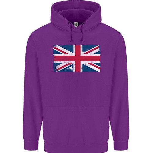 Distressed Union Jack Flag Great Britain Childrens Kids Hoodie - Picture 18 of 37