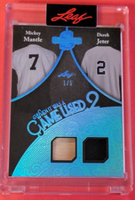 Mickey Mantle GAME USED BAT CARD #1/5 Derek Jeter JERSEY 2025 LEAF SPECTACULAR