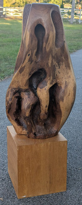 Wooden Sculpture Life Form Signed David Edwin Bernard MCM Mesquite Wood 29.5''