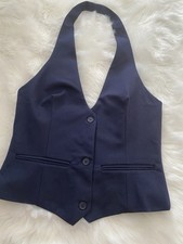 Zara Blaue Neckholder Weste 