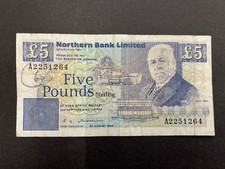 Northern Bank Limited £5 Pounds Vintage Banknote 1988 (1) LOT: 0706-029