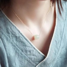 NaturalHotan JadePendant Lady Necklace Chain Collarbone Girlfriend Festival Gift
