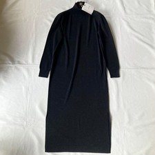 LEMAIRE Knit Dress Turtleneck Slit Black XS
