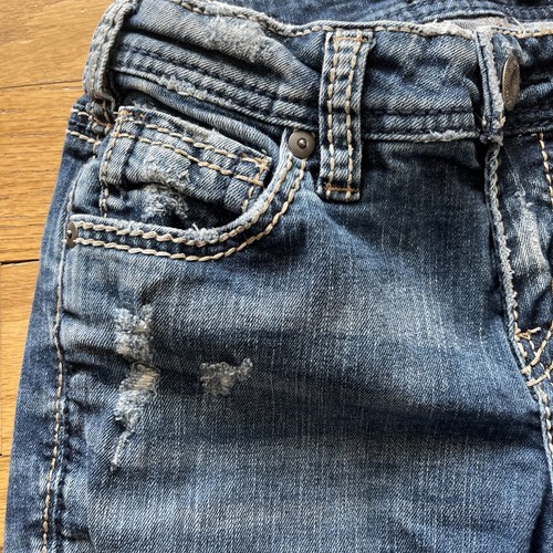SILVER Jeans Damen 25/29 blau Girlfriend Western Glove Works Denim - Bild 4 von 15