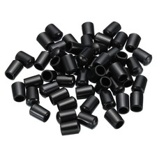 PVC End Caps, 50 Pcs 7mm IDx9mm OD Bolt Cover Feet Caps Protector, Black