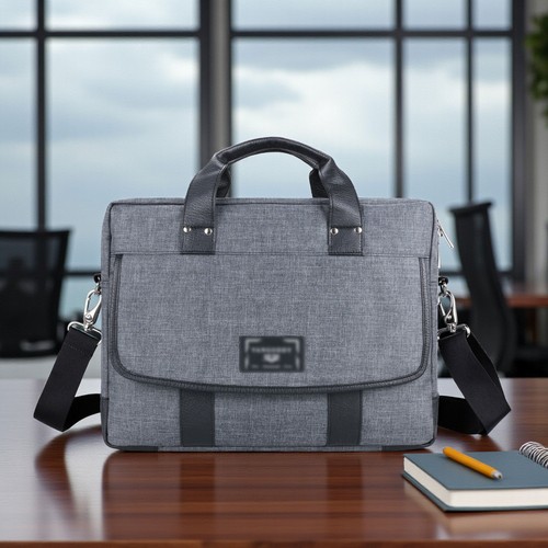 Organizer Laptoptasche für 10-12 Zoll Geräte mit Taschen - Grau - Bild 4 von 5