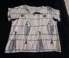 *BOXY FISH TOP * Unusual Fish Print Ladies Top Made In Italy