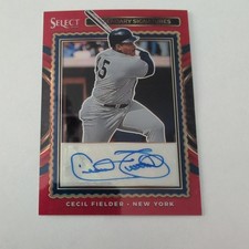 2025 Panini Select- Cecil Fielder- Legendary Signatures Red Prizm 98/99- Yankees
