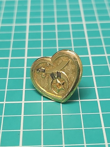 Vtg Freemason Masonic Shriner Moila 1995 Heart Shaped Gold Tone Lapel Pin - Picture 4 of 11