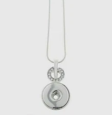 Snap Jewelry Rhinestone Halo Necklace fits 18-20mm Ginger Charms Accessories 24"