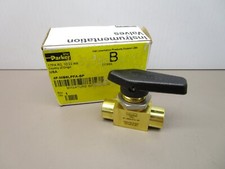 Parker  4F-MB6LPFA-BP  Miniature Instrumentation Ball Valve  Brass 1/4"  3000Psi